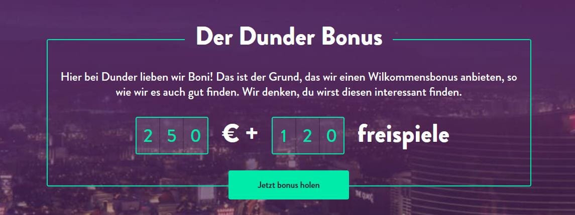 Dunder Bonus holen