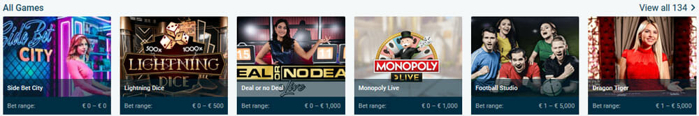 MyBet Livecasino Spiele